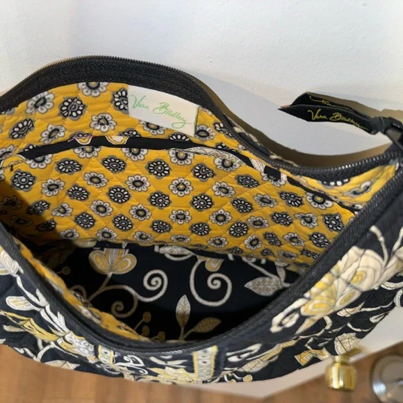 Vera Bradley Handbag Yellow Bird Print 11” Shoulder Bag Purse Crossbody - Picture 9 of 10